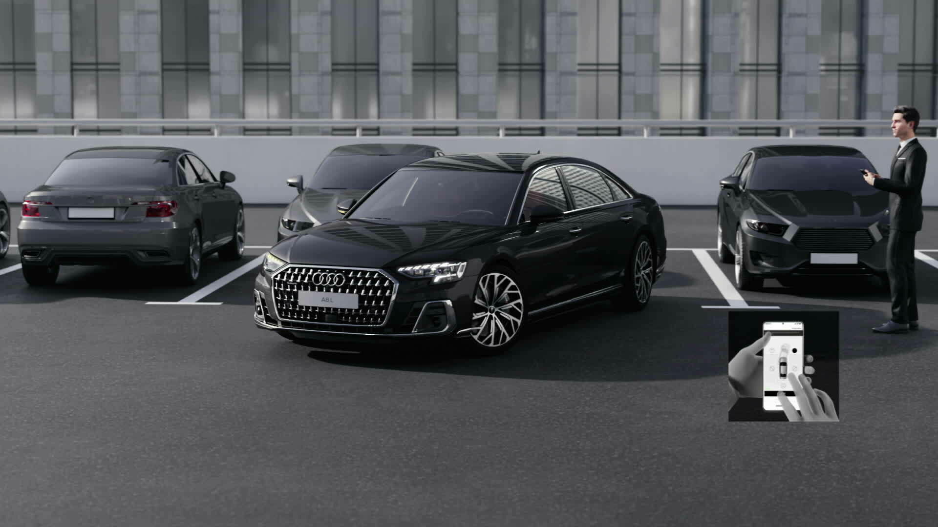 Audi A8 L – Remote park assist plus – Animation