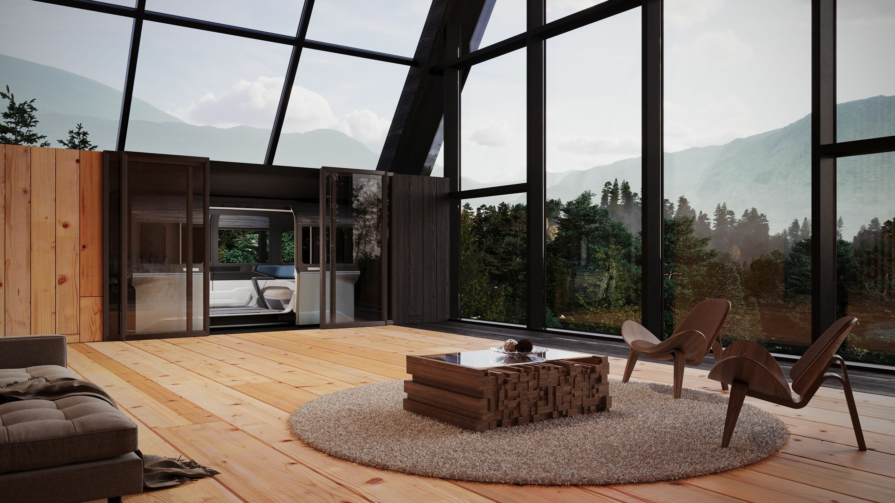 Italdesign and CLIMB-E at CES 2023 - The autonomous, exchangeable platform can be directly connected to vacation homes.