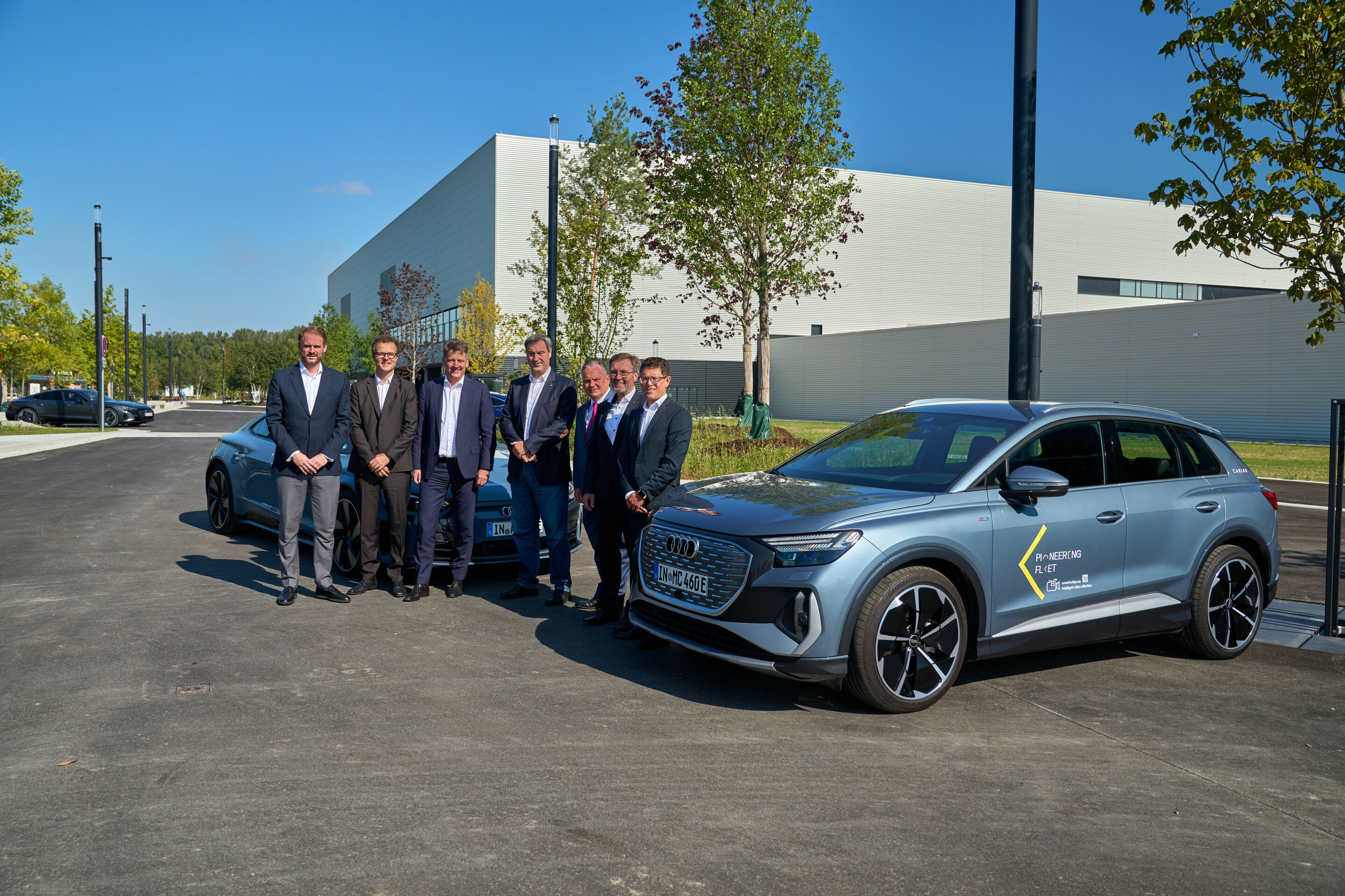 Opening ceremony of the incampus in Ingolstadt on September 15, 2023 - Grand opening of the incampus in Ingolstadt on September 15, 2023 – From left to right: Peter Bosch, CEO CARIAD; Christof Messner, Managing Director IN-Campus GmbH and Audi Events...