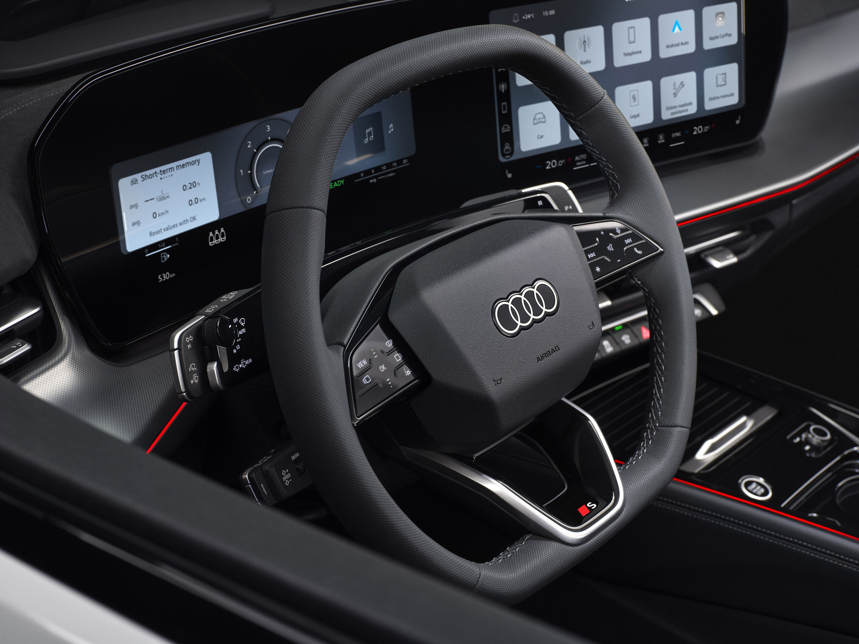 Harmony in motion: inside the new Audi Q3 - Audi Q3, in-studio interior view, steering wheel with steering wheel control unit