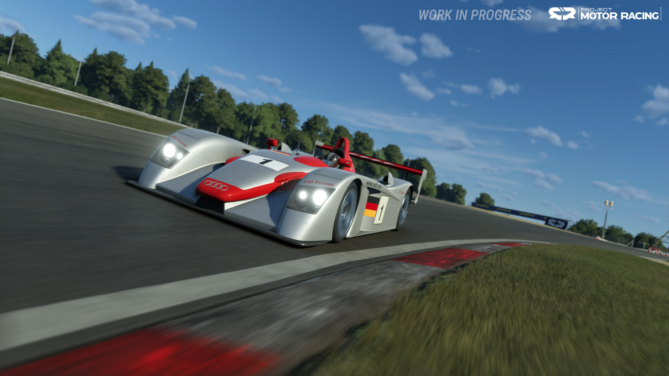 Le Mans legend on display: Audi Tradition at gamescom - A screen of the Project Motor Racing video game from GIANTS Software – on display: the Audi R8 Le Mans Prototype that won the 2002 24 Hours of Le Mans.