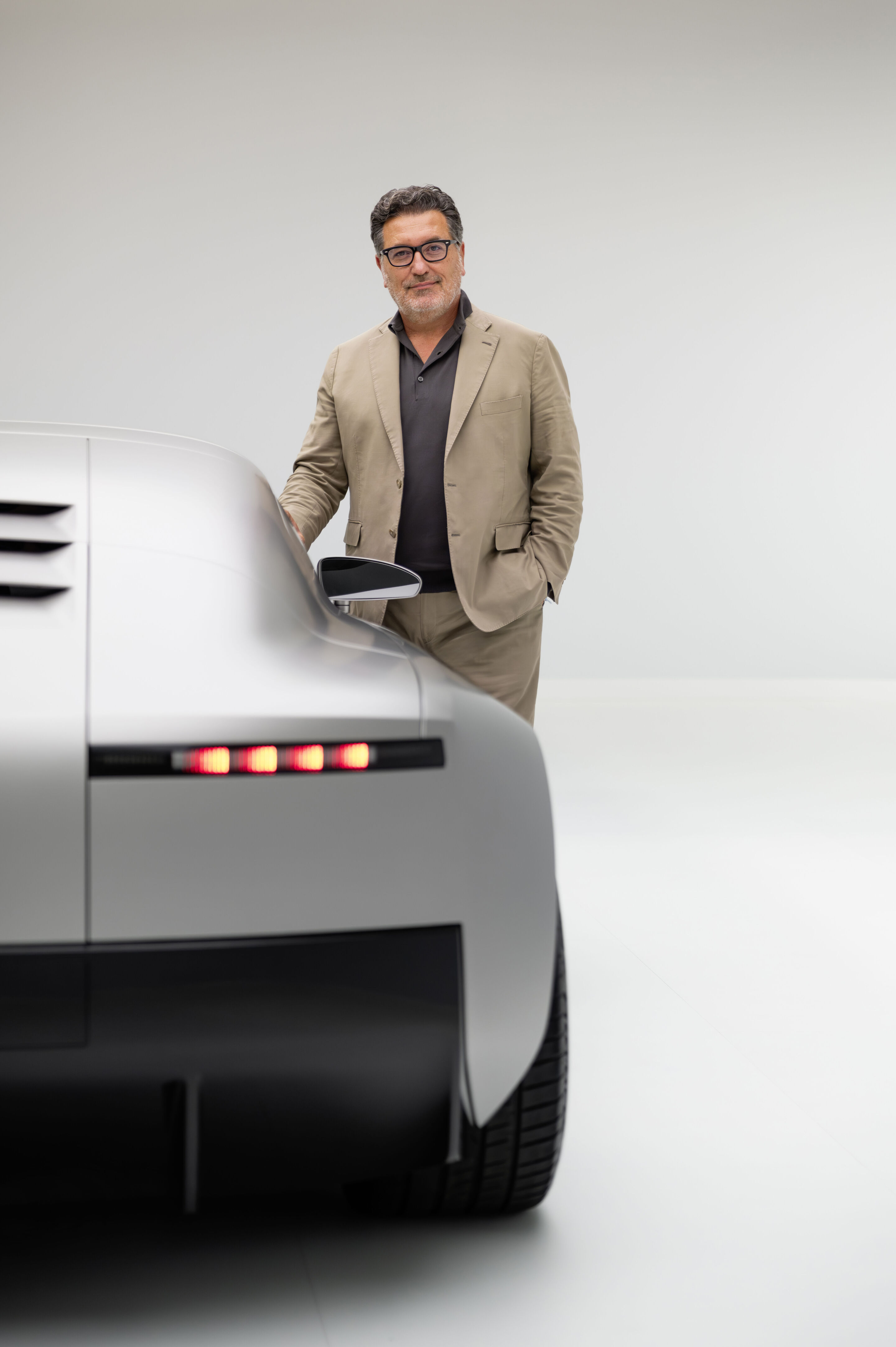 Audi Concept C - Chief Creative Officer Massimo Frascella beside the Audi Concept C