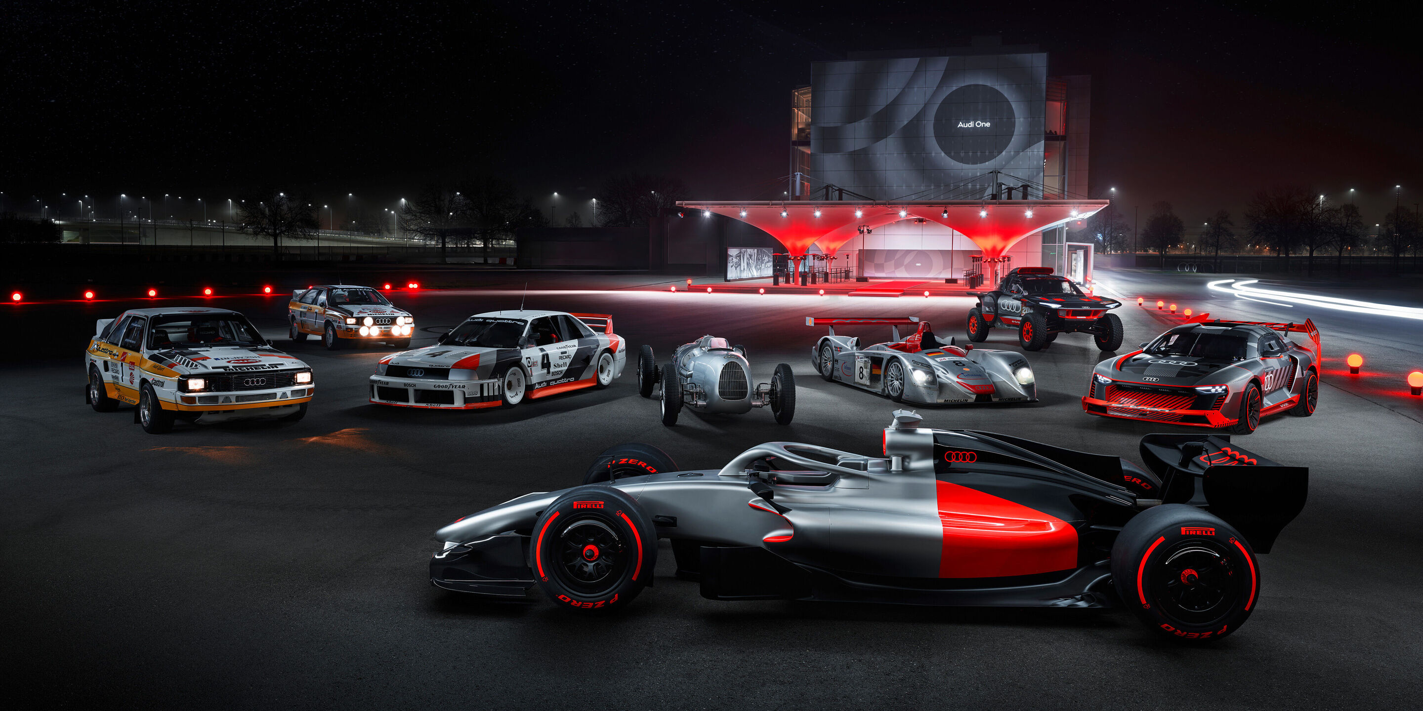 Motorsport legends welcome the Audi R26 Concept - Event “Audi One” in Munich, November 12, 2025