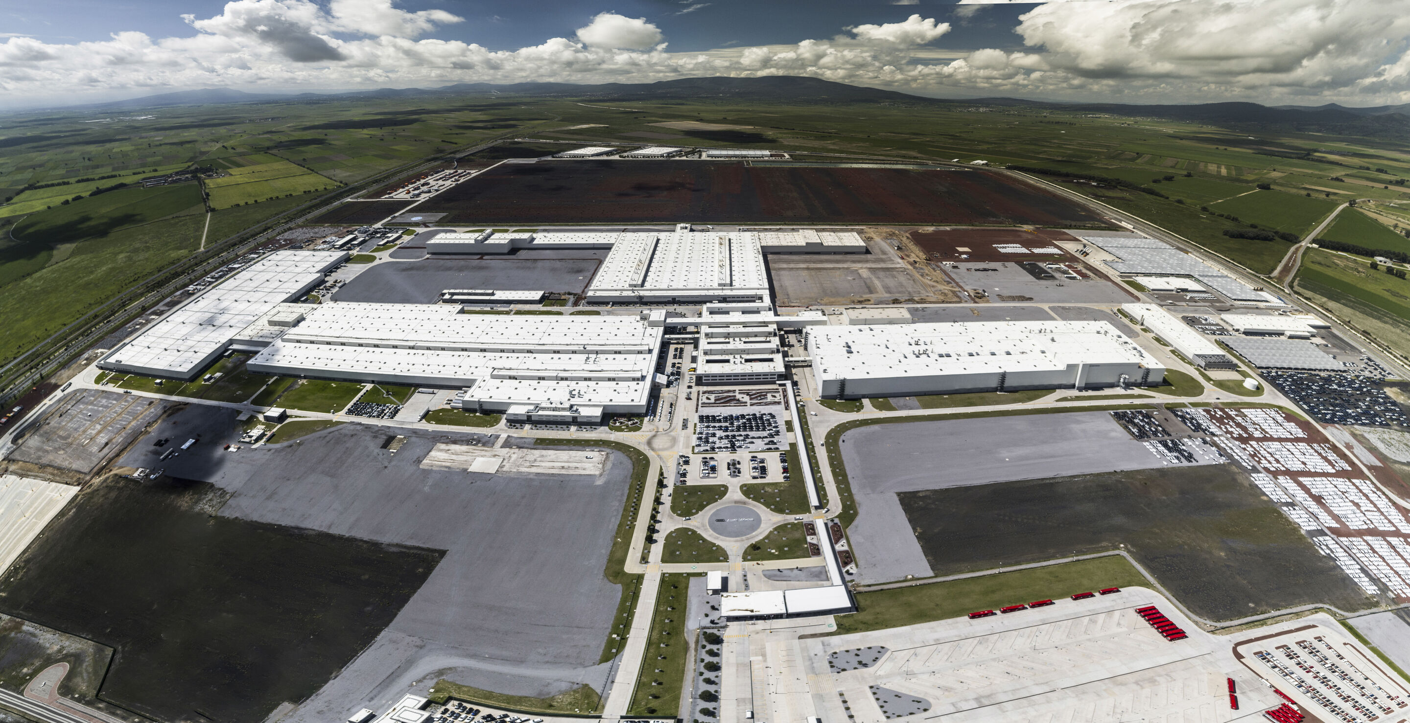 Audi production at San José Chiapa site - Aerial view of the Audi plant in San José Chiapa