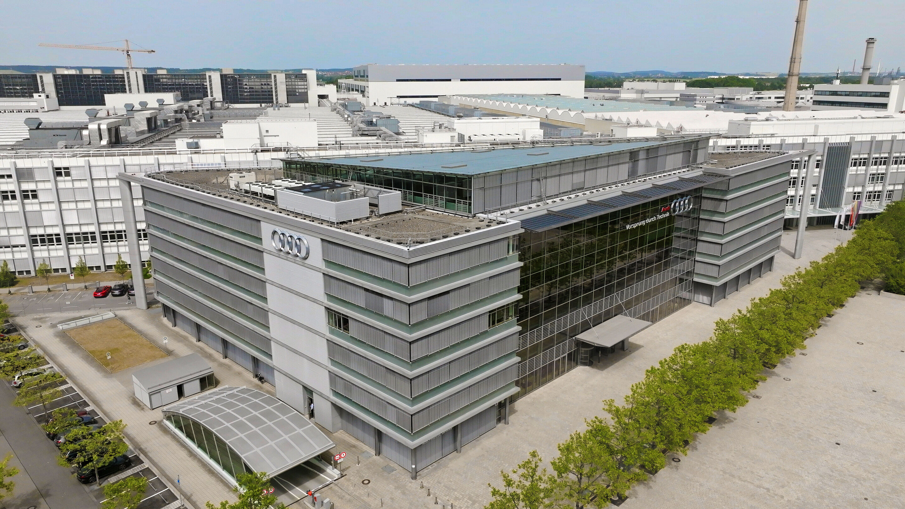 Audi Ingolstadt (aerial view) - Audi Forum with “Market and Customer” building